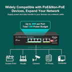 6-Port Gigabit PoE Switch with 4 Port PoE, VIMIN 4-Port Unmanaged - Image 3