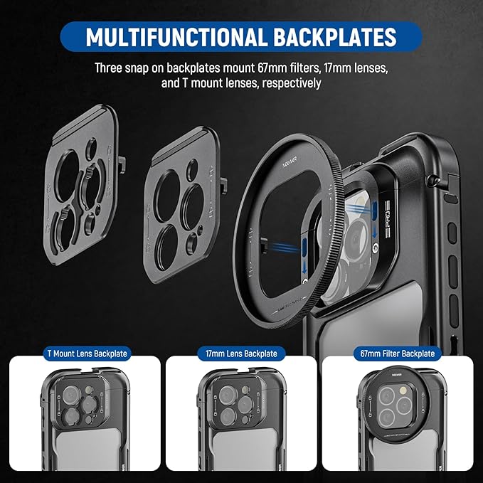 NEEWER 16 Pro Cage with Two Quick Release Side Handles, Phone Video Rig Kit - Image 3