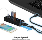 SABRENT 10-Port USB 3.0 Hub, Individual Power Switches and LEDs, 3 Smart - Image 5