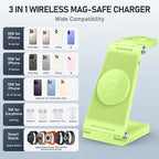 Magnetic Wireless Charger Stand, 3 in 1 Foldable Wireless Charging Station - Image 5