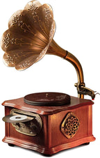 Wooden Phonograph Gramophone Turntable CD Player Stereo System Control 33/45 by MealgealPhonograph