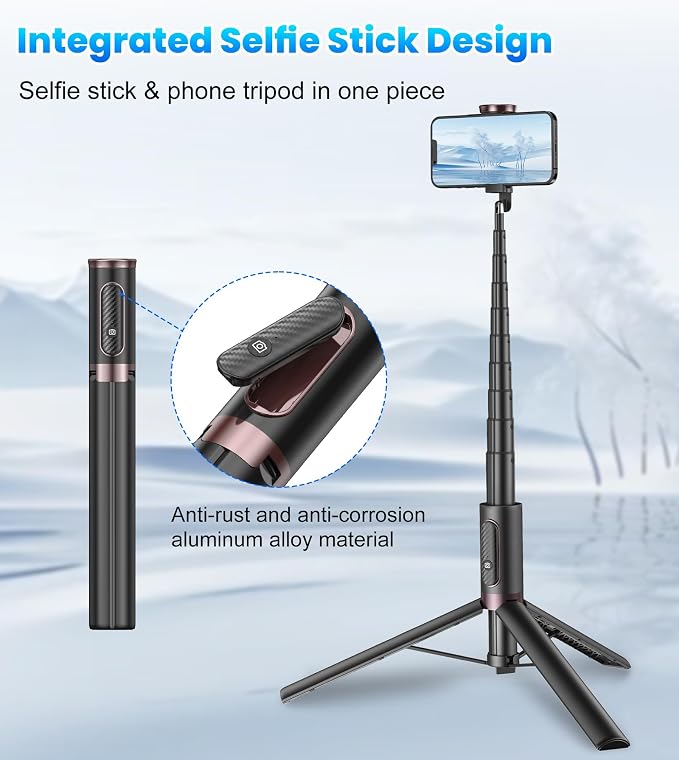 TONEOF 67" Cell Phone Selfie Stick Tripod, Smartphone Stand All-in-1 - Image 2