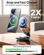 EXW Travel Charging Station for Magsafe Charger, Wireless Charging Station for - Image 2