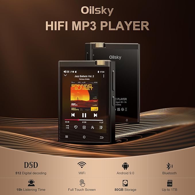 HiFi MP3 Player with Bluetooth and WiFi, Oilsky Lossless DSD High-Resolution - Image 2