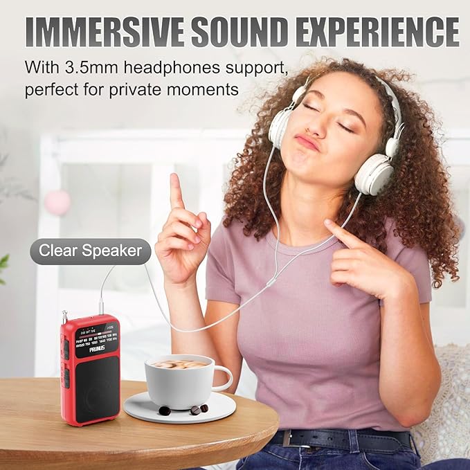 PRUNUS J-555 Pocket Radio AM FM USB-C Charging& Battery Operated, Excellent - Image 6