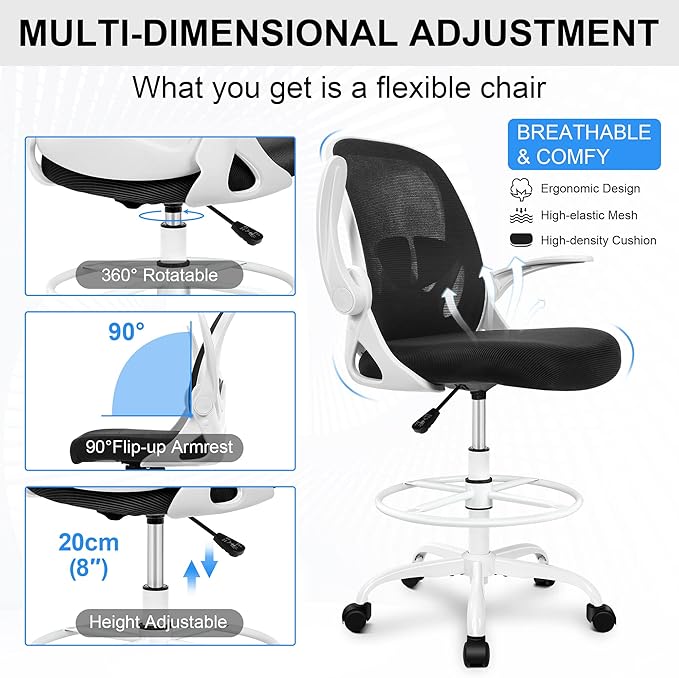 Primy Ergonomic Drafting Chair - Image 5