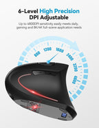 TECKNET Ergonomic Mouse with Jiggler, 4800DPI Rechargeable Carpal Tunnel Mouse - Image 7