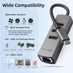 USB-C to Ethernet Adapter, WALNEW USBC to RJ45 LAN Adapter, Gigabit Cat Network - Image 6