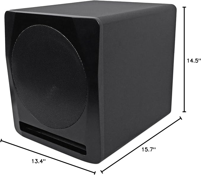 Rockville APM10B Active Studio Subwoofer in Black, MDF Wood, RCA/XLR/Optical - Image 8