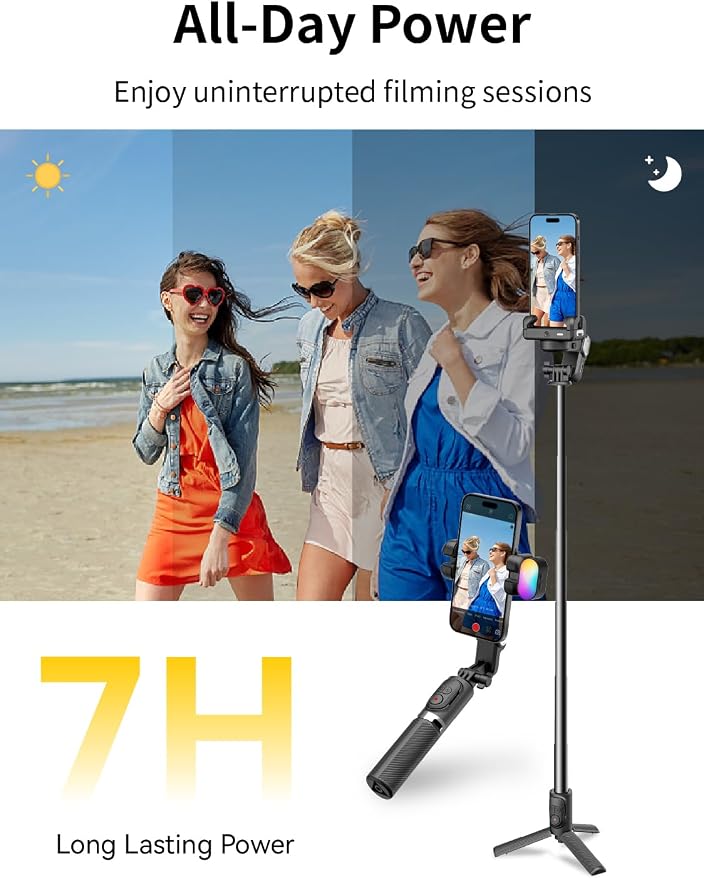 Gimbal Stabilizer for Smartphone, 4 in 1 Phone Gimbal w/360° Rotation for - Image 7