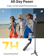 Gimbal Stabilizer for Smartphone, 4 in 1 Phone Gimbal w/360° Rotation for - Image 7
