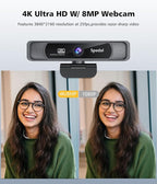 Spedal 4K UHD Webcam with Built-in AI Noise Reduction Dual Microphones - Image 2