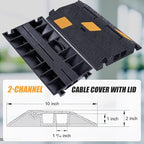 6 Pack 2-Channel Rubber Cable Protector Ramp, Visible at Night, Durable Rubber - Image 6