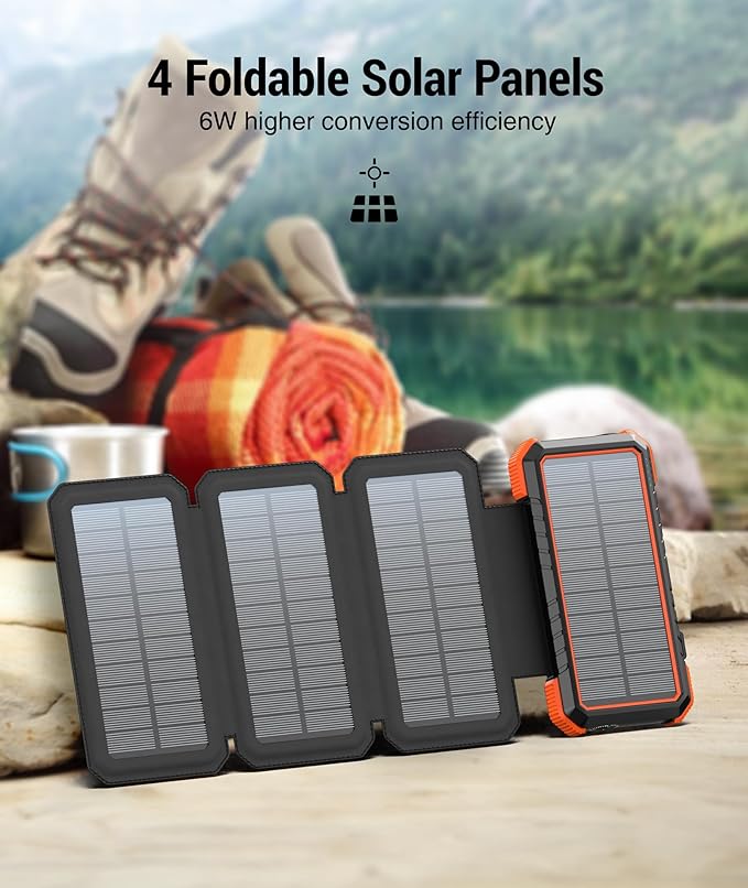 BLAVOR Solar Charger Power Bank, PD 18W Fast Charging 20000mAh Battery Pack - Image 3