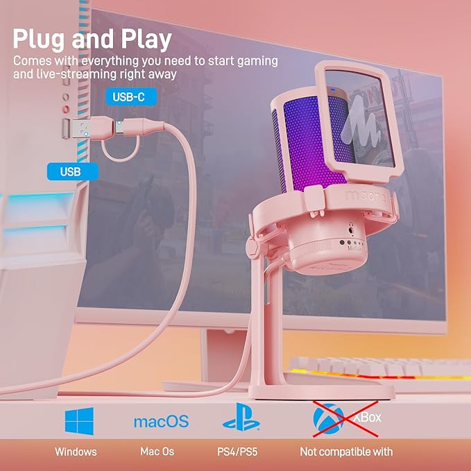 MAONO Gaming Microphone with Noise Cancellation, USB Condenser Mic - Image 7