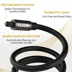 Elecan Optical Audio Cable 4 Ft/2 Pack Digital Audio Toslink Cable Cord-Fiber - Image 3