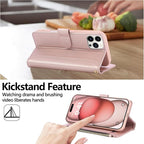 Compatible with iPhone 12 Pro Max Wallet Phone Case-PU Leather Magnetic Flip - Image 4