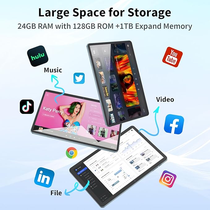 Android Tablet with Keyboard, 10 inch Android 15 tablet, 24GB RAM 128GB ROM - Image 4