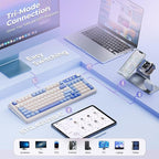 AULA 99 Key Keyboard, Tri-Mode Bluetooth/2.4GHz/USB-C Cute Creamy Gaming - Image 3
