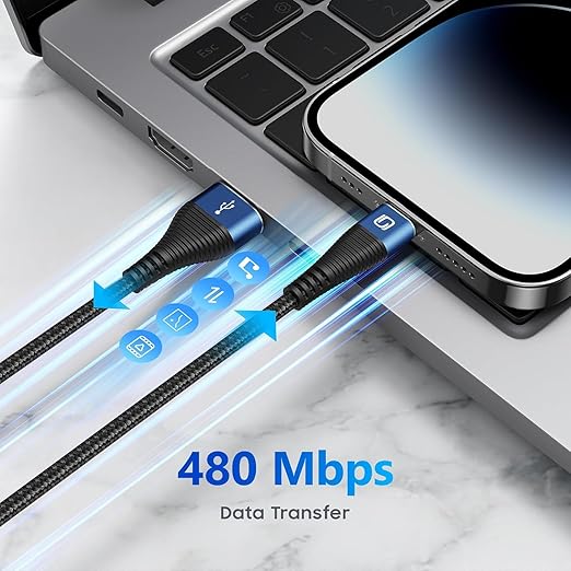 3 Pack iPhone Charger 10FT Long USB to Lightning Cable Fast Charging Cord - Image 5