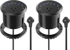 Jgstkcity 65W USB-C Hidden Desktop Power Grommet: 1 AC Outlet, 8 USB Charging by Jgstkcity