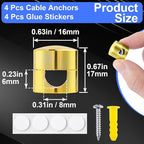 4 Sets Charger Holders for Cords, Adhesive Metal Cord Clips, Cable Management - Image 2