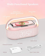COLSUR Bluetooth Speaker with Wireless Charger, FM Radio, Dimmable LED Night - Image 5