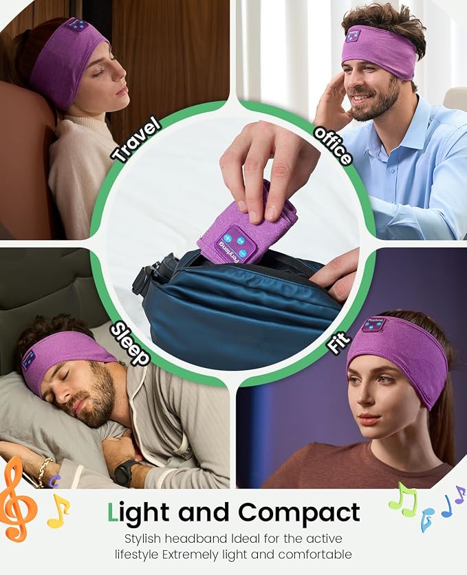 Perytong Sleep Headphones Bluetooth Headband, Sports Wireless Earphones - Image 8