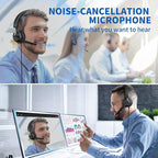 USB Headset with Microphone for PC, Computer Headset with Noise Canceling - Image 6