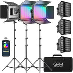 GVM 65W RGB Video Light with Softbox, 1300D LED Video Lighting Kit, by GVMGreatVideoMaker