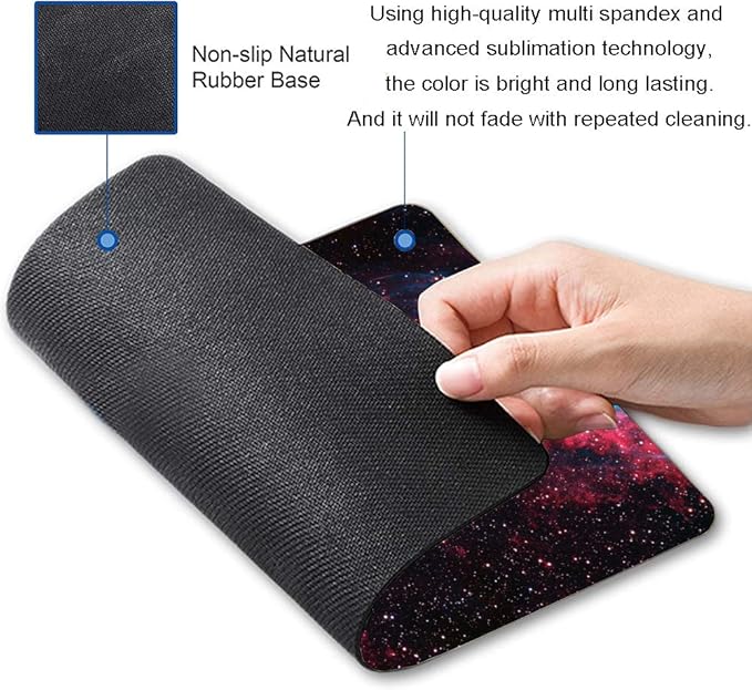 Galaxy Glitter Nebula Mouse Pad, Waterproof Non-Slip Rubber Base, 9.5"x7.9" Inch - Image 2