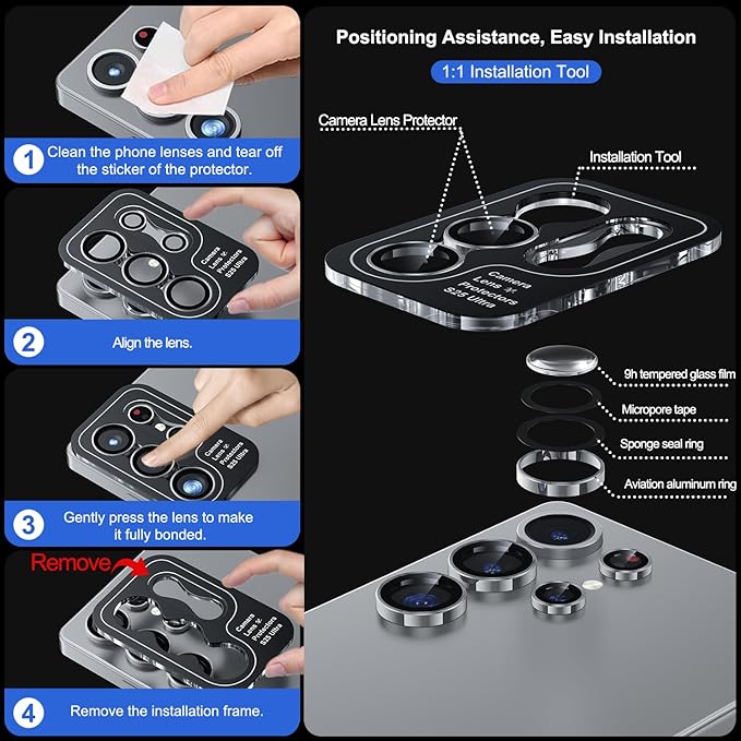 WSKEN for Samsung Galaxy S25 Ultra Camera Lens Protector - Image 6