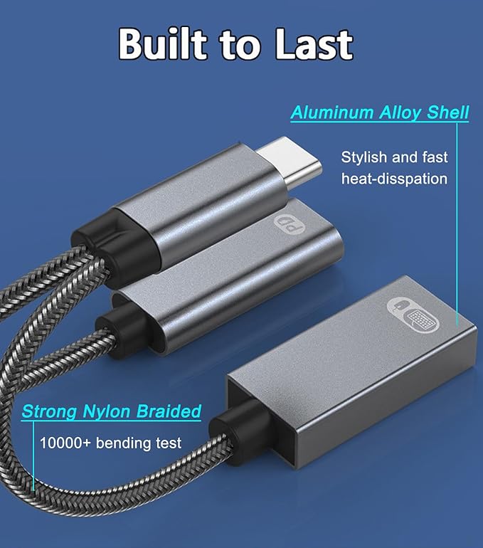 USB C to USB OTG Adapter, 2 in 1 USB C Splitter - Image 5