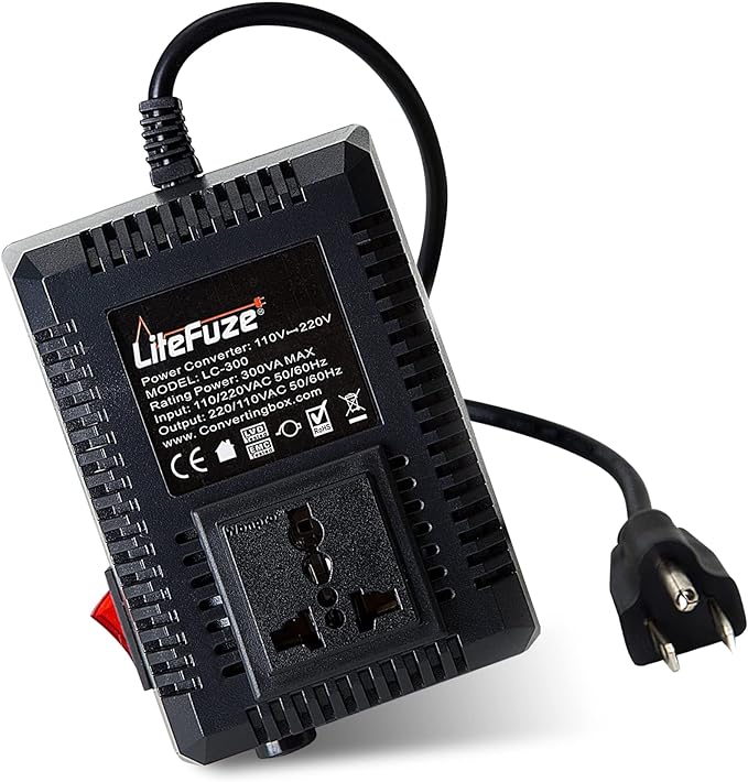 LiteFuze 300 Watt Step Up/Step Down Travel Voltage Converter, 220/110v to by LiteFuzeBrand