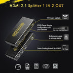 8K@60Hz 4K@120Hz HDMI 2.1 Splitter 1 in 2 Out, 48 Gbps, HDCP 2.3, Supports VRR - Image 6