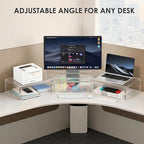 OPNICE Clear Acrylic Desk Organizers and Accessories, Dual Monitor Stand Riser - Image 5