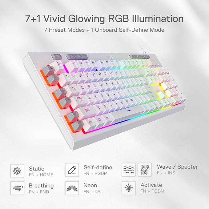 Redragon K512 Shiva RGB Backlit Membrane Gaming Keyboard - Image 5