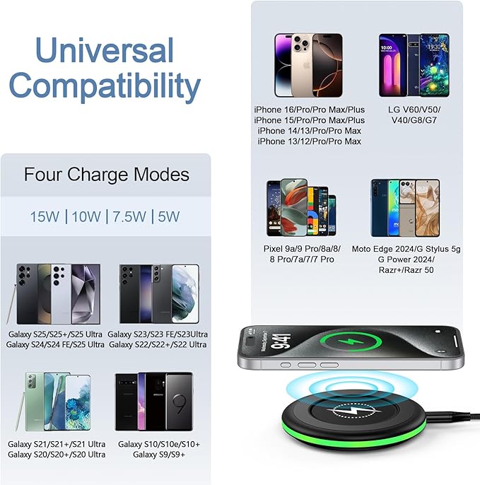 Samsung S25 Wireless Charger Fast Charging Pad Android Charger - Image 6
