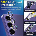 for Samsung Galaxy S24 Camera Lens Protector, Individual Metal Ring Tempered - Image 3