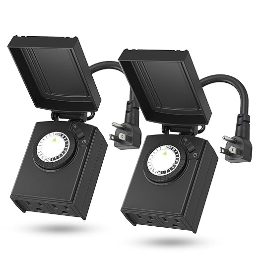 BN-LINK 24 Hour Heavy Duty Mechanical Timer, Outdoor Timer Outlet Waterproof by BN-LINK