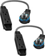 SURAIELEC 1FT 360° Rotating Flat Plug Extension Cord Flat Wall Plug by SURAIELEC