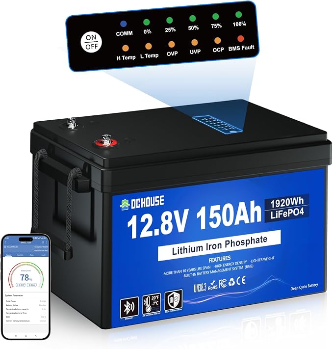 DC HOUSE 12V 150Ah LiFePO4 Lithium Battery by DCHOUSE