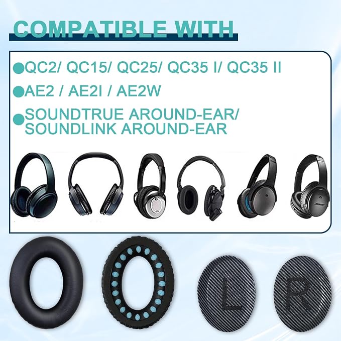 Replacement Earpads Cushions for Bose QuietComfort 35 & Quiet Comfort 35 II - Image 3