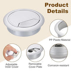 uxcell 8 Pcs 60mm Desk Grommet, Plastic Cable Hole Cover, Wire Cord Cable - Image 3