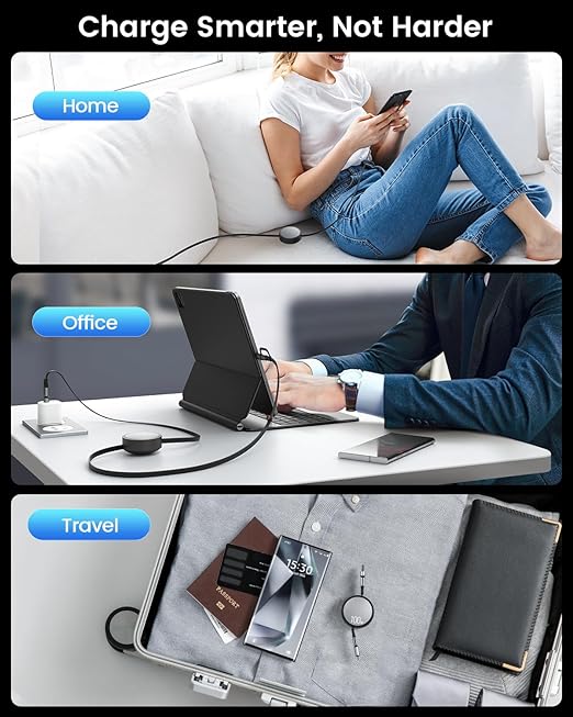 CAFELE 5-in-1 Retractable USB C Cable, 100W Multi Charging Cable USB C/A to - Image 7
