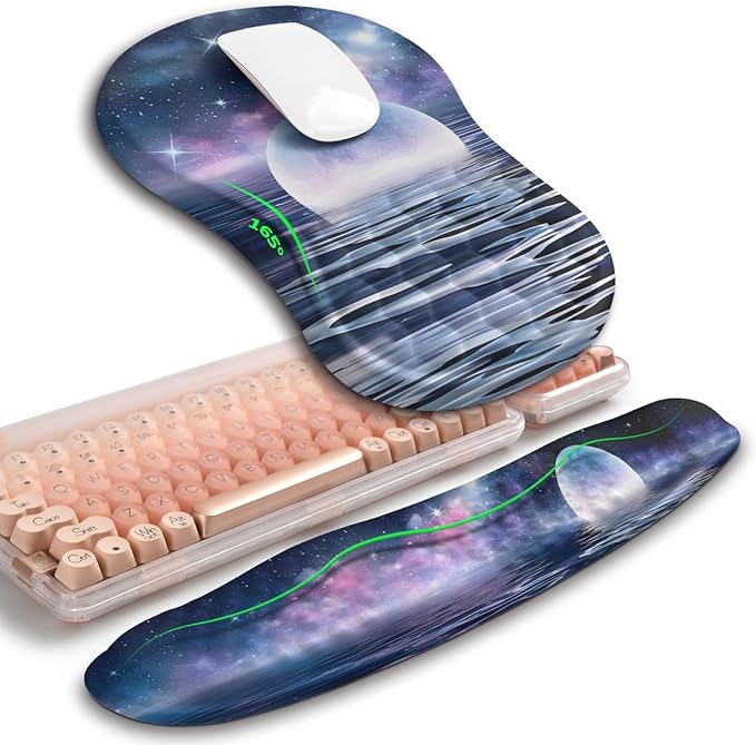 Hokafenle 2in1 Combination, Wave Keyboard Wrist Rest and Ergonomic Curvature by Hokafenle