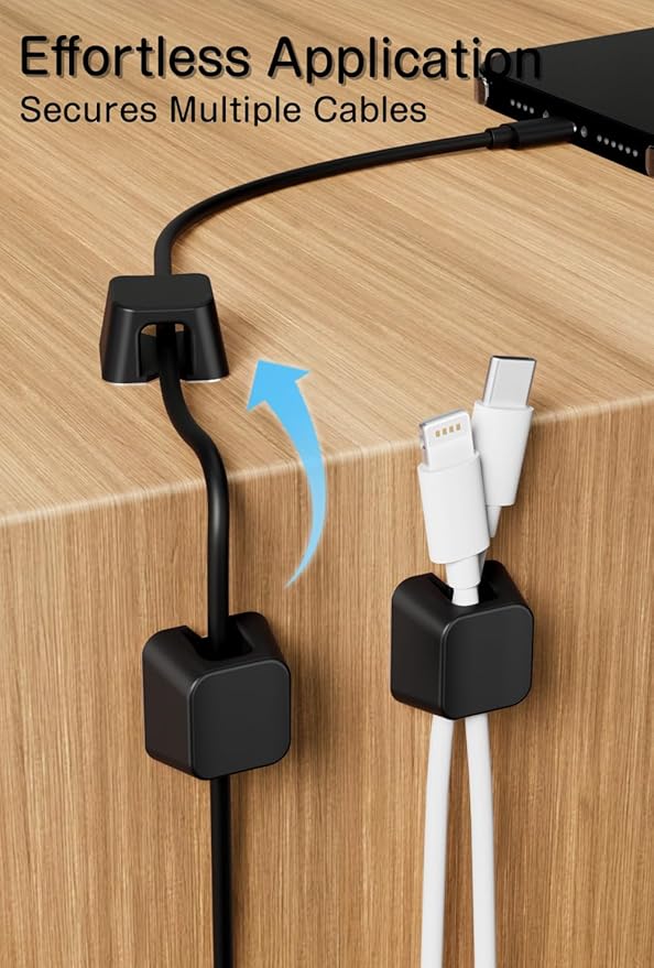 Viaky 8 Pack Magnetic Cable Clips, Large Size Under Desk Cable Management - Image 4