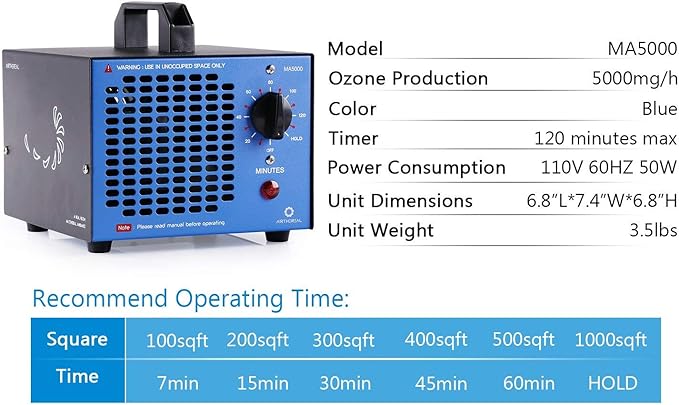 Airthereal MA5000 Commercial Ozone Generator, High Capacity Ozone Machine Odor - Image 4