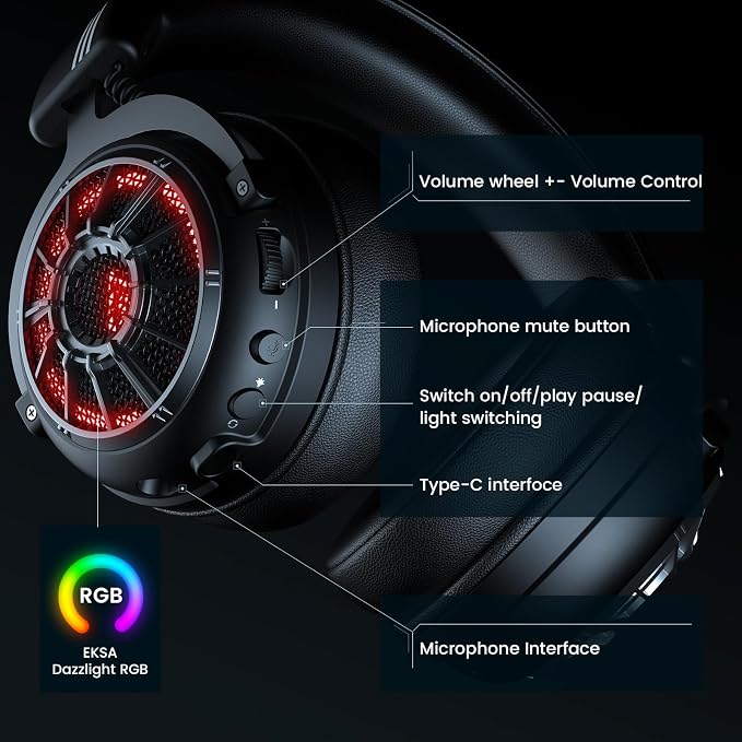 EKSA Wireless Gaming Headset for PS5, Gaming Headphones - Image 8