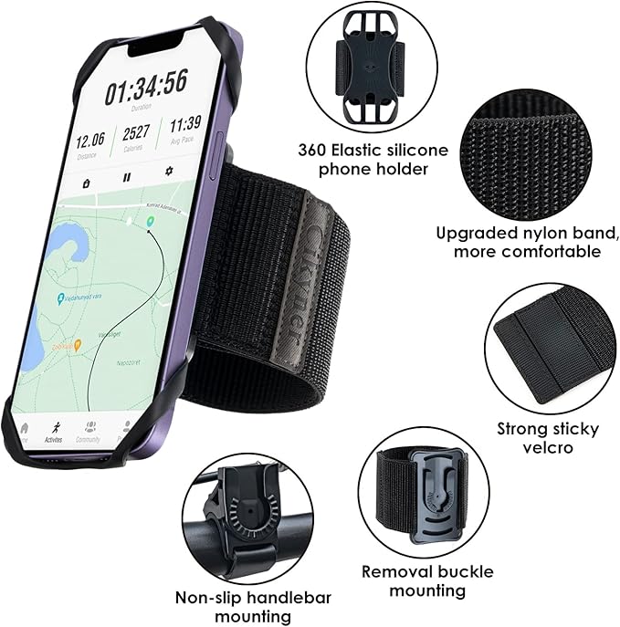Cikyner Running Armband, Upgraded 3 in 1 Running Phone Holder Sports Armband - Image 4